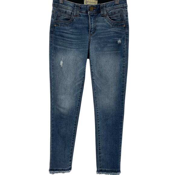 Democracy 'Ab'Solution Lightly Distressed Slimming Stretch Skinny Jeans Size 2 - Picture 1 of 9